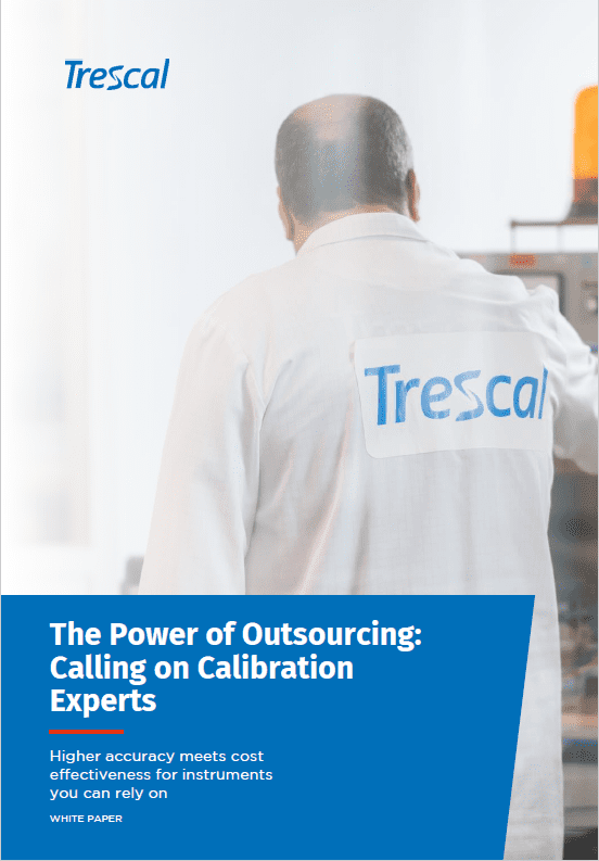 Outsourcing Calibration. Trescal white paper cover.